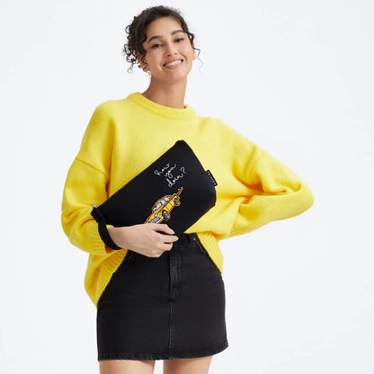 NAOMI POUCH L Yellow Cab Blck