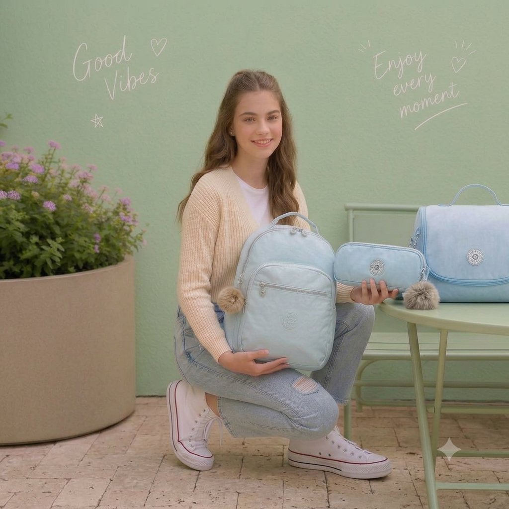 SET DE MOCHILA Bridal blue $766 mensuales a 9MSI*